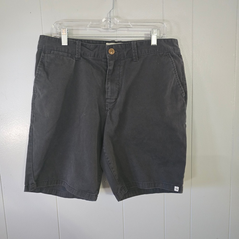 Quiksilver Chino Shorts Mens 34 Grey Good Straight Tapered Cotton‎ Casual Surf